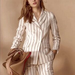 Sandro Severine Linen Blazer Size FR34/XS